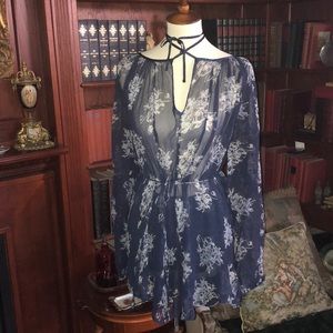 Free People Tunic with Tie Neck Detail